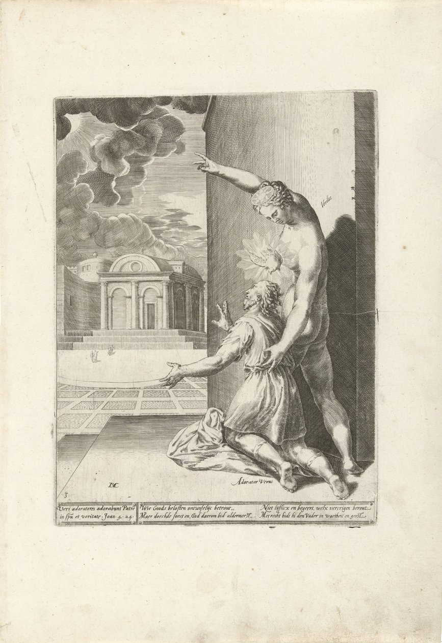 Sannheten lærer mennesket å tilbe Gud Triumph of Truth (serietittel) av Dirck Volckertsz. Coornhert