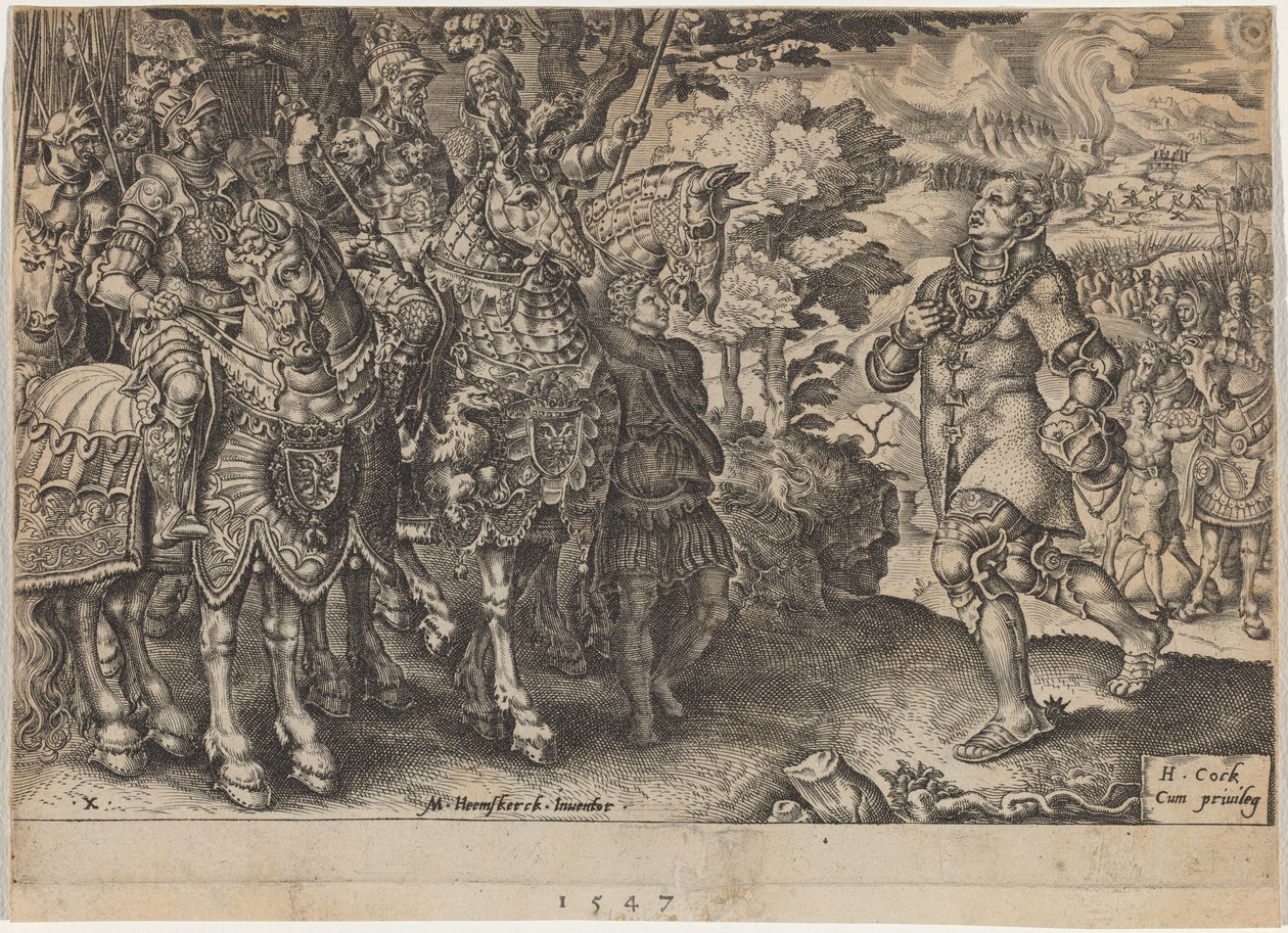 Overgivelsen av John Frederick, kurfyrst av Sachsen, etter slaget ved Mühlberg av Dirck Volckertz Coornhert, after Maerten van Heemskerck