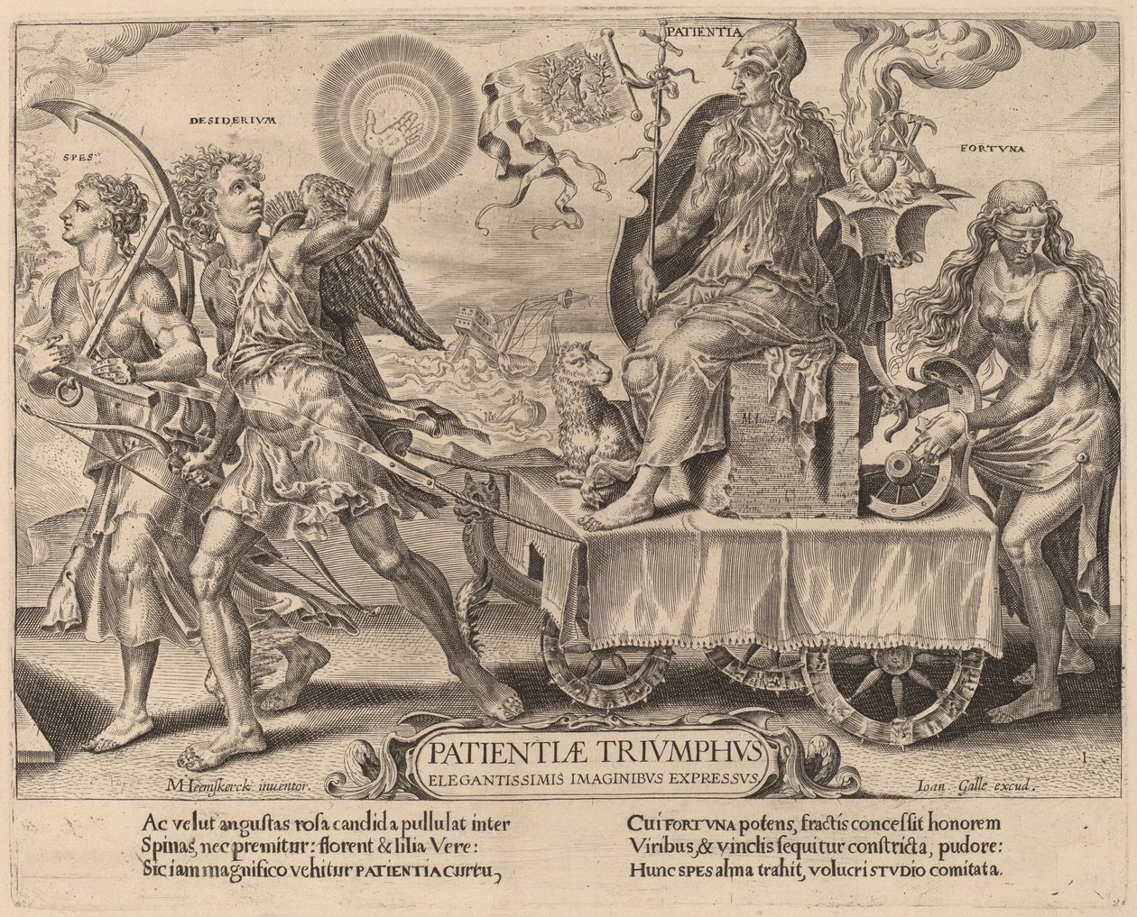 Tålmodighetens triumf av Dirck Volckertz Coornhert after Maerten van Heemskerck