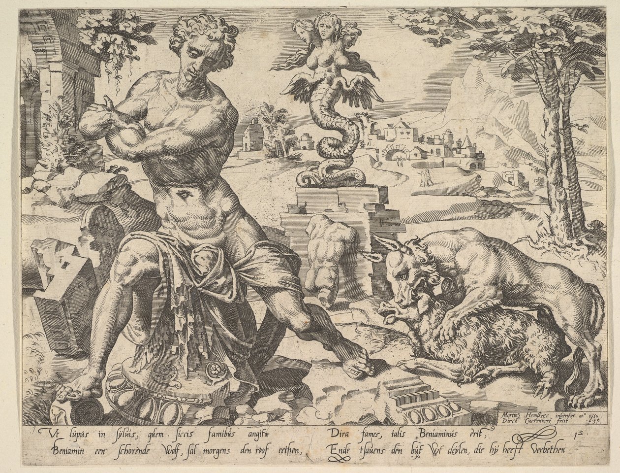 Benjamin, fra serien The Twelve Patriarchs, 1550. av Dirck Volkertsen Coornhert