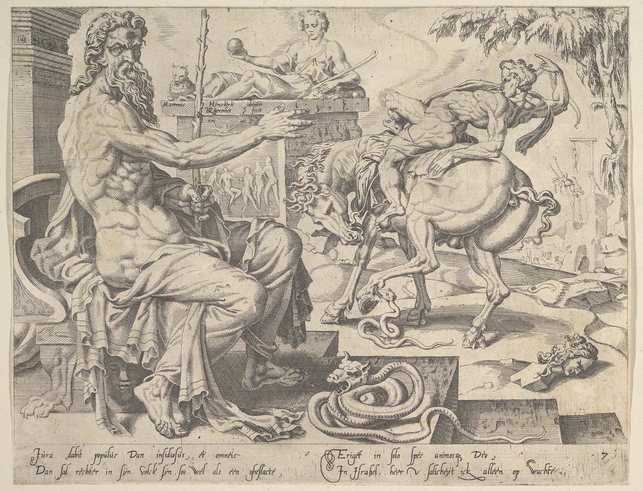 Dan, fra serien The Twelve Patriarchs, 1550. av Dirck Volkertsen Coornhert