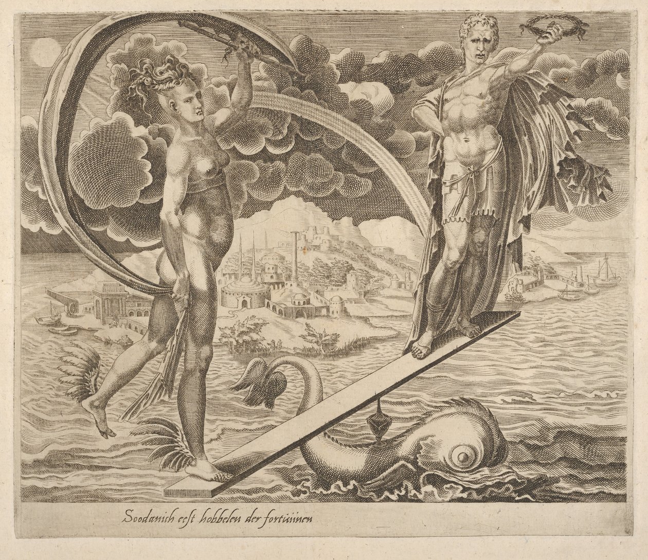 Fortune Using Man as a Plaything fra Six Sayings about Fortune, ca. 1560. av Dirck Volkertsen Coornhert