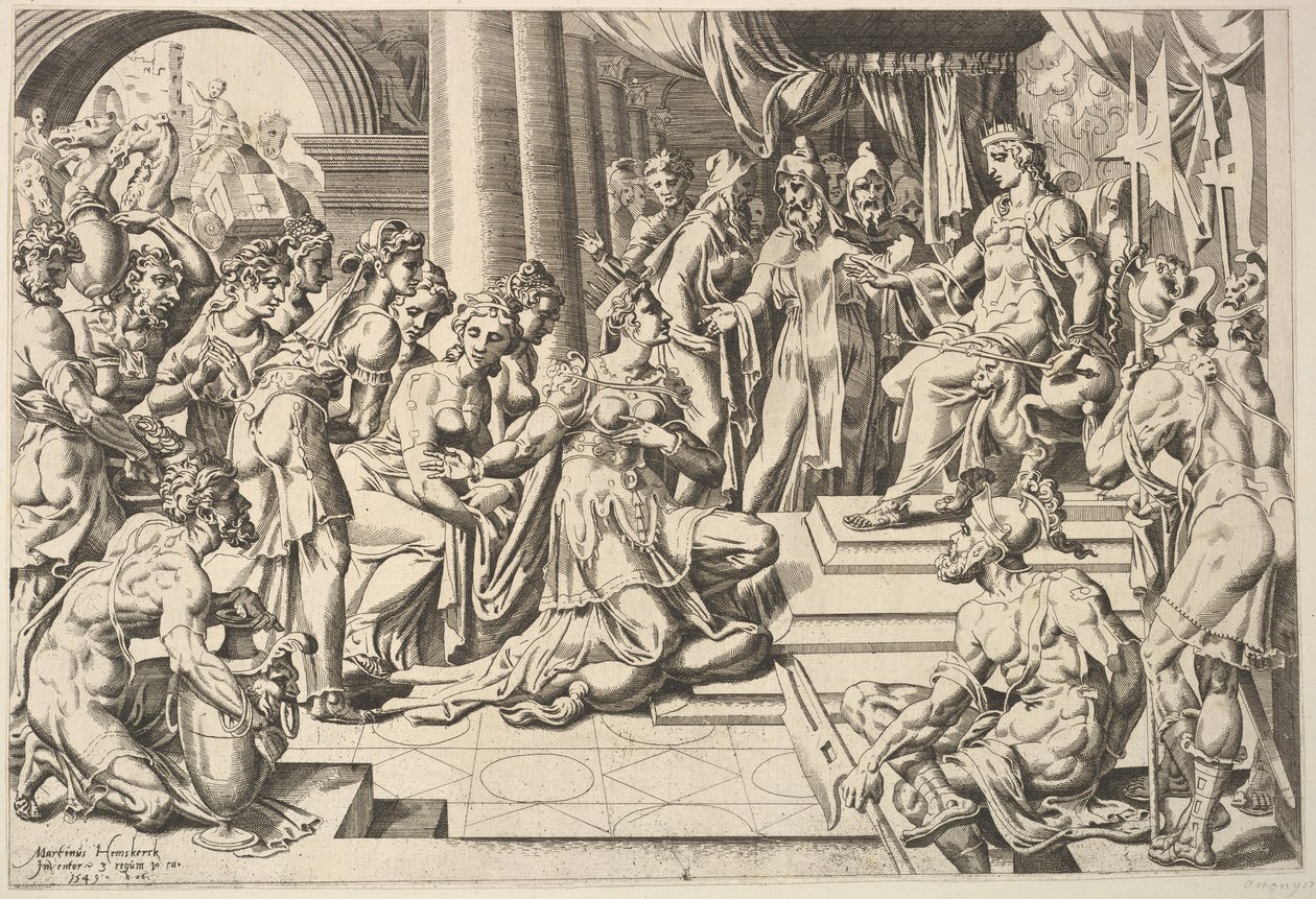Salomo og dronningen av Saba, 1549. av Dirck Volkertsen Coornhert