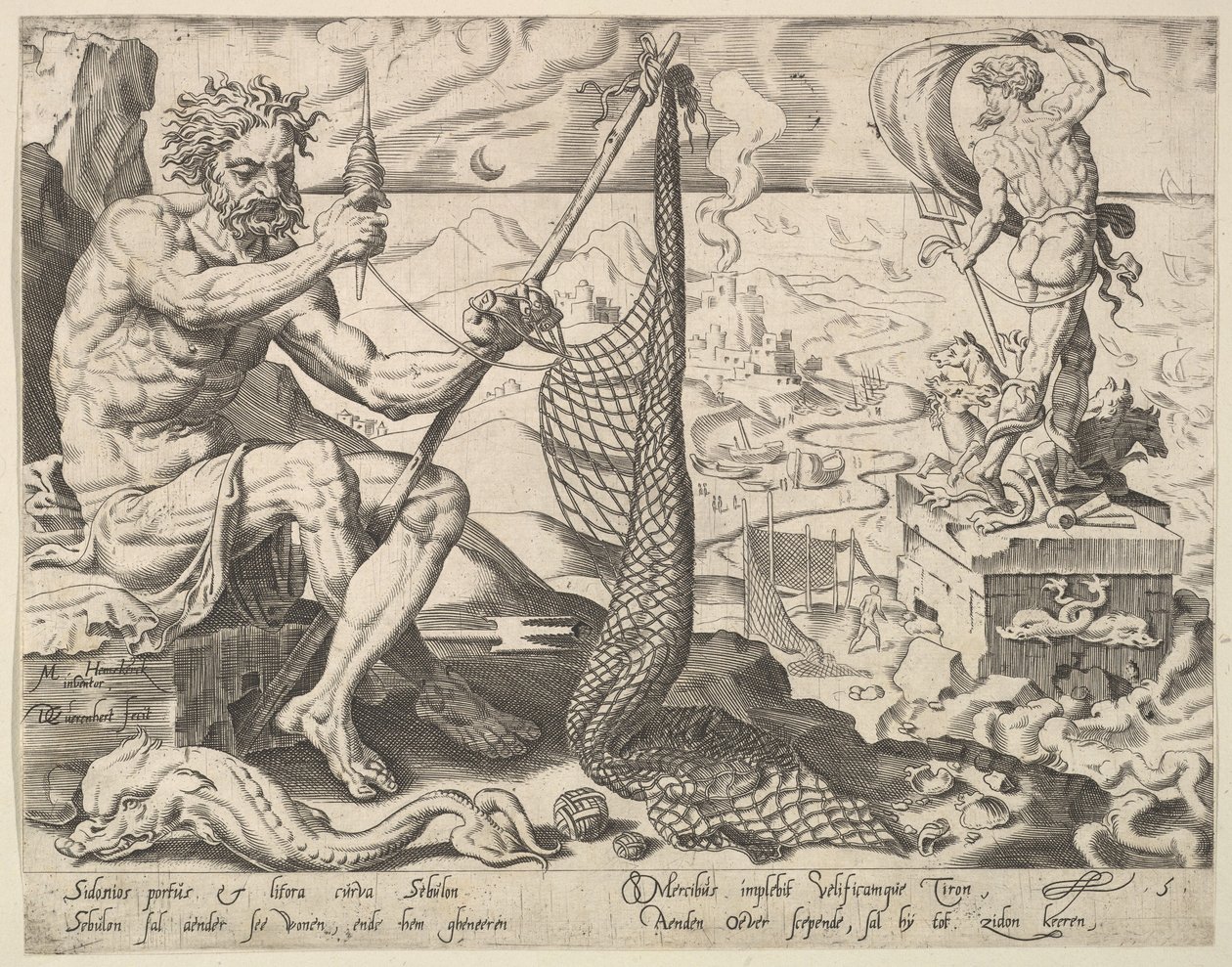 Zebulun, fra serien The Twelve Patriarchs, 1550. av Dirck Volkertsen Coornhert