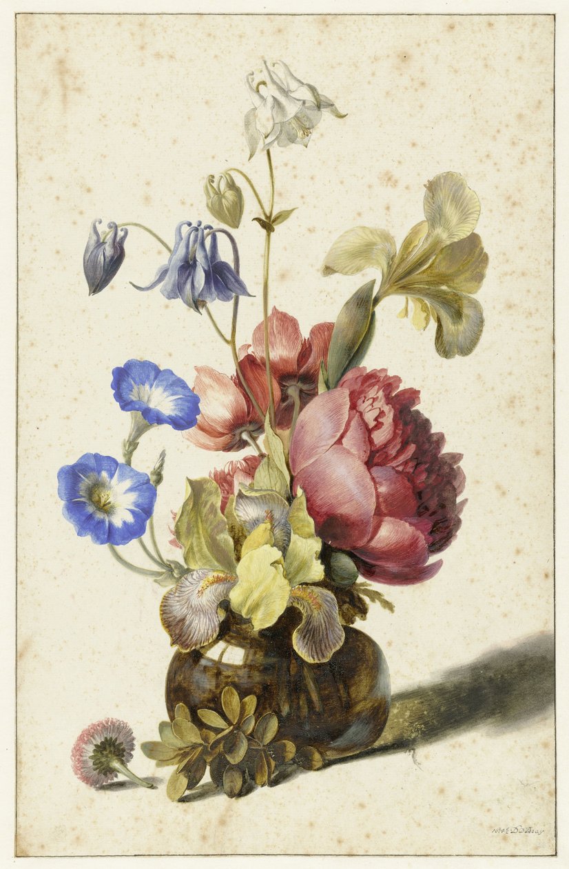 Blomster i en flaske Blomster i en glassvase av Dirck de Bray