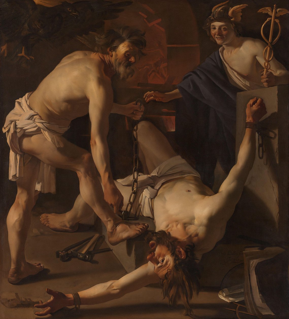 Prometheus blir lenket av Vulcan Prometheus blir lenket av Vulcan av Dirck van Baburen
