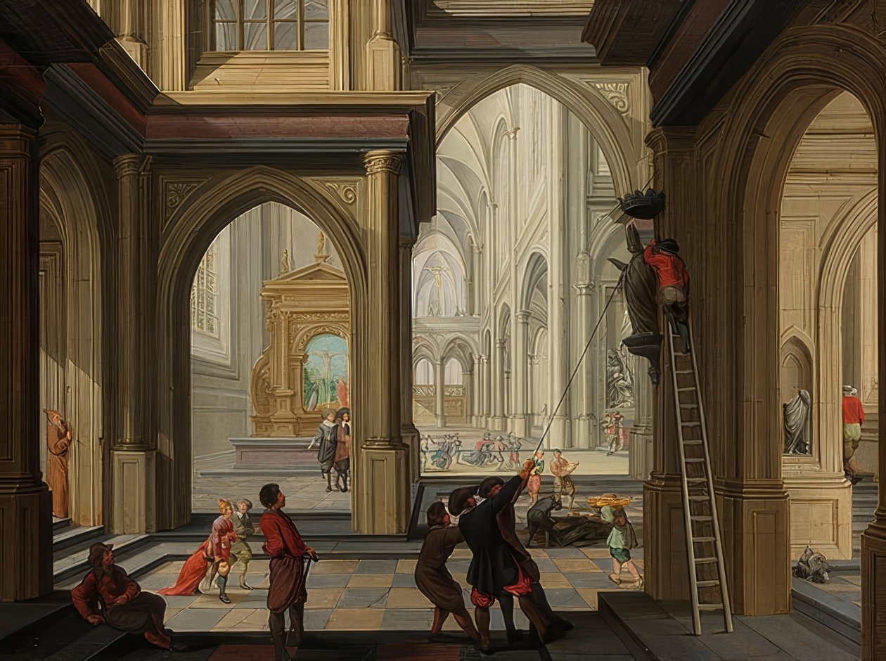 Ikonoklasme i en kirke. 1630 av Dirck van Delen