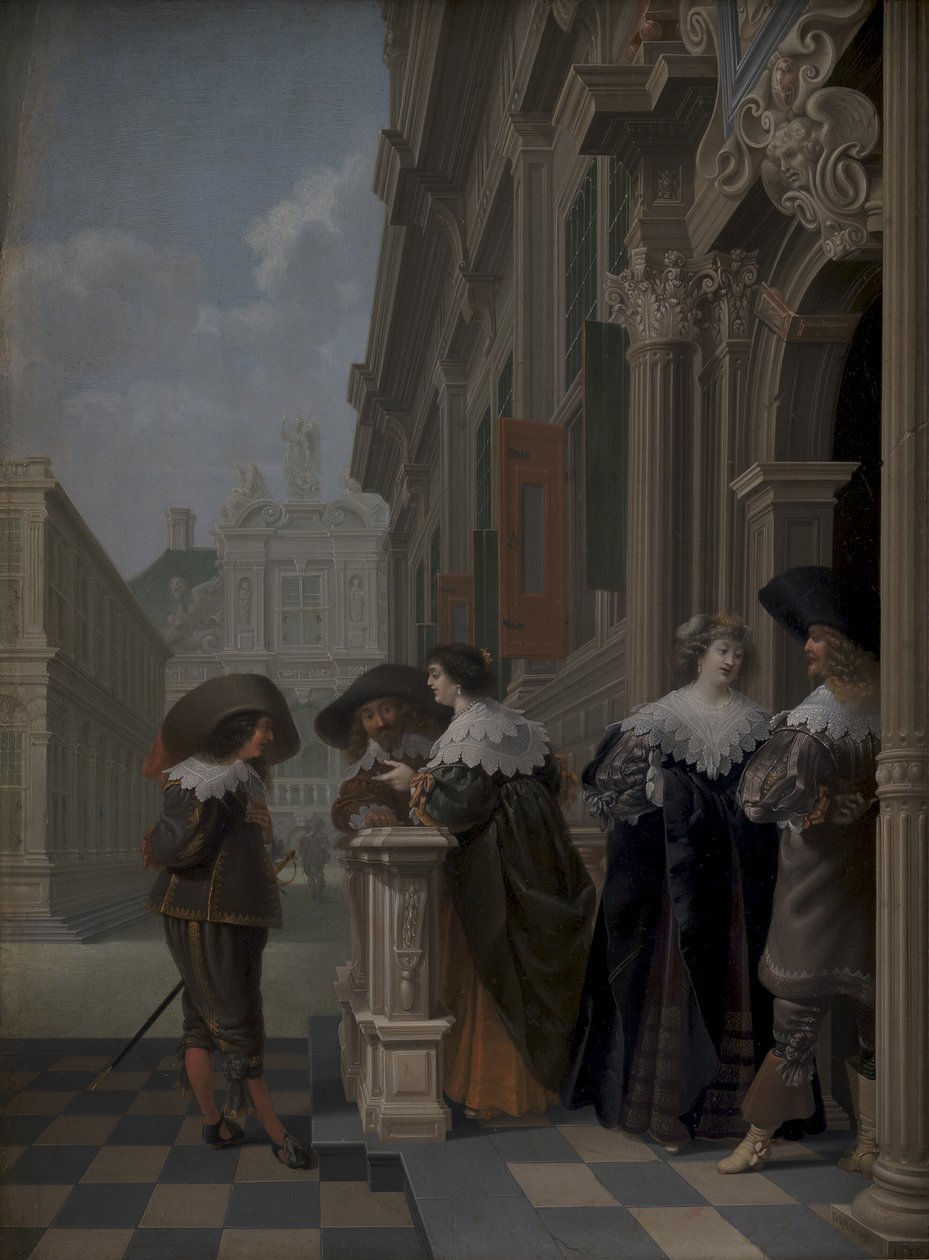 Samtale utenfor et palass av Dirck van Delen