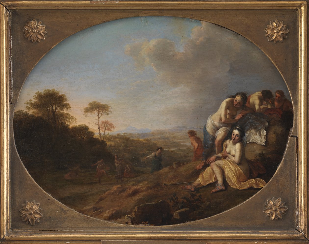 Nymfer i et landskap av Dirck van der Lisse