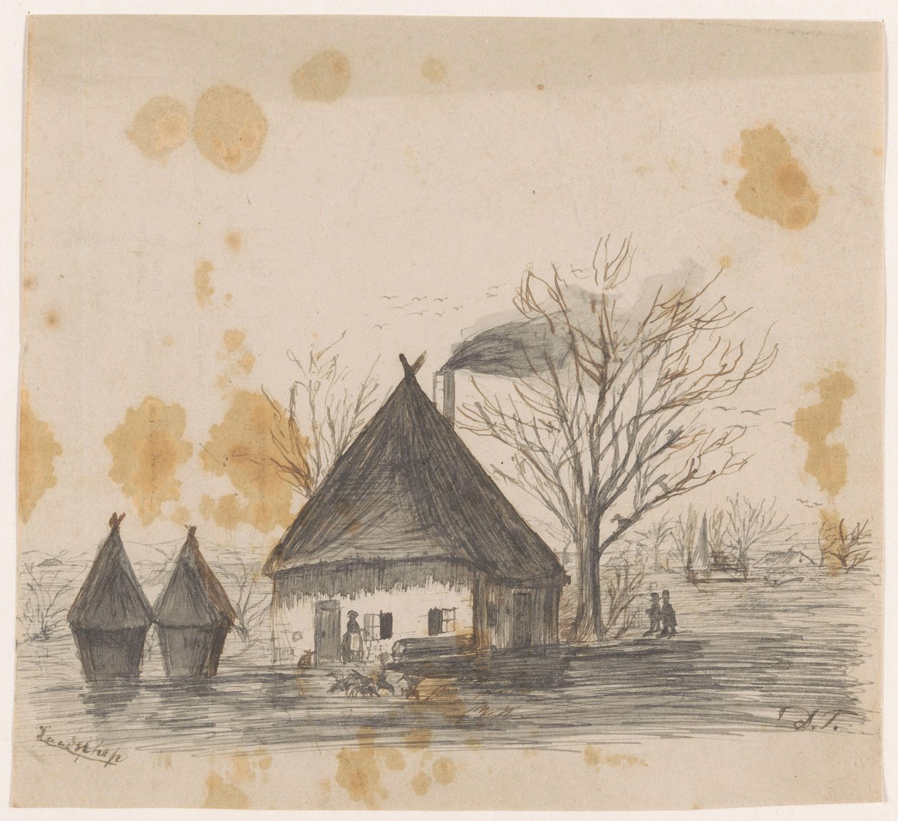 Landskap (tittel på objekt) av Dirk Arnoldus Tavenraat (signed by artist)