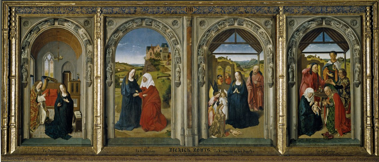 Fire scener fra Jomfruens liv, ca 1442-1445 av Dirk Bouts