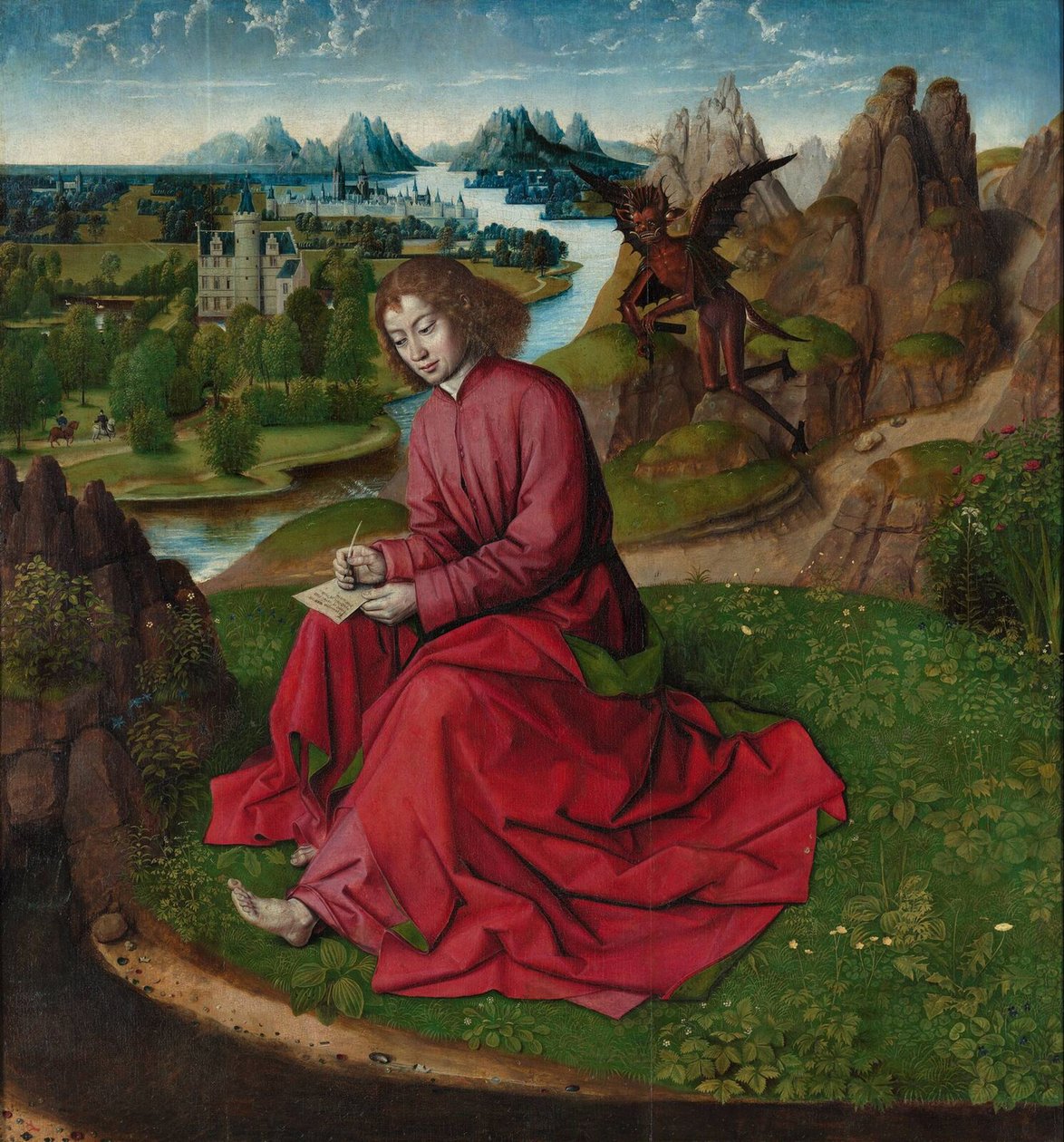 Evangelisten Johannes på Patmos, ca 1465 av Dirk Bouts