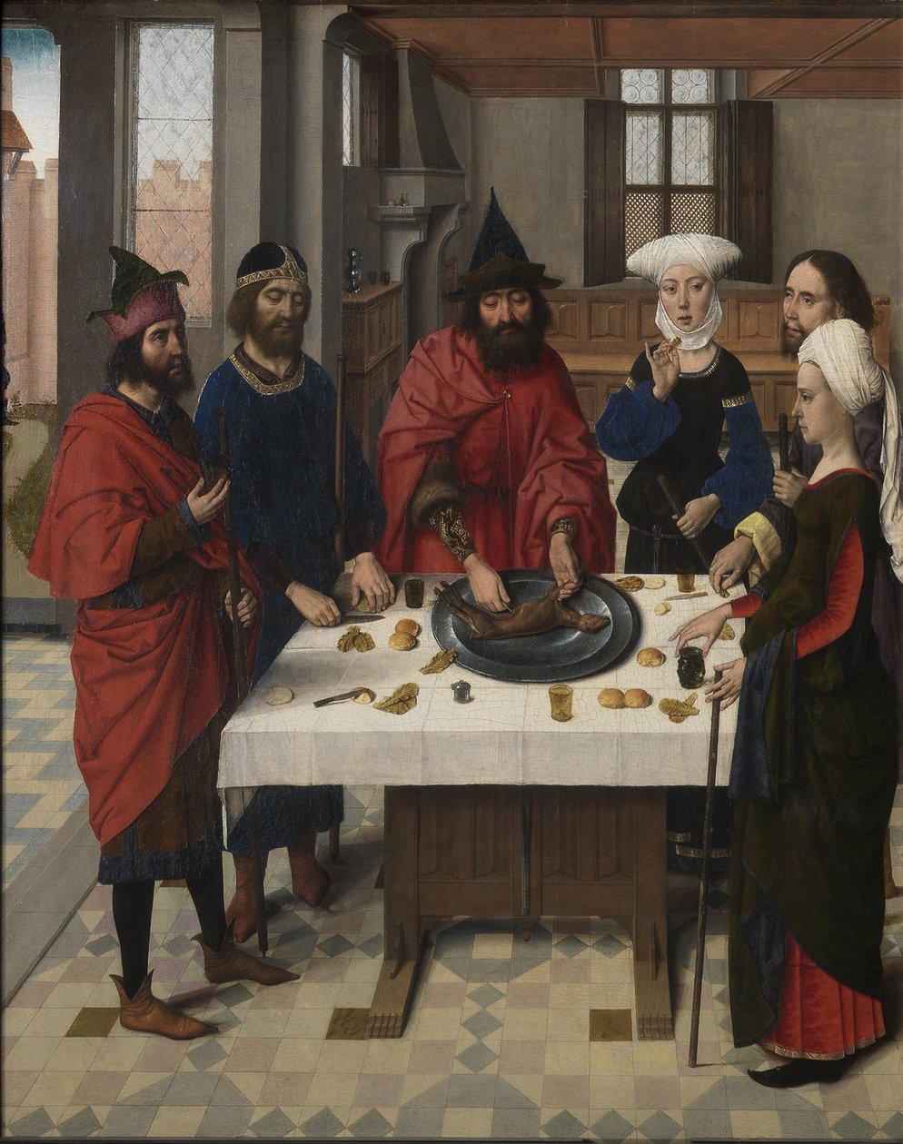 The Last Supper altertavle: Passover Seder venstre fløy, 1464-1468 av Dirk Bouts