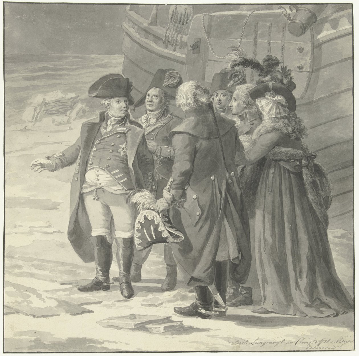 Vilhelm Vs avreise til England, 18. januar 1795 av Dirk Langendijk