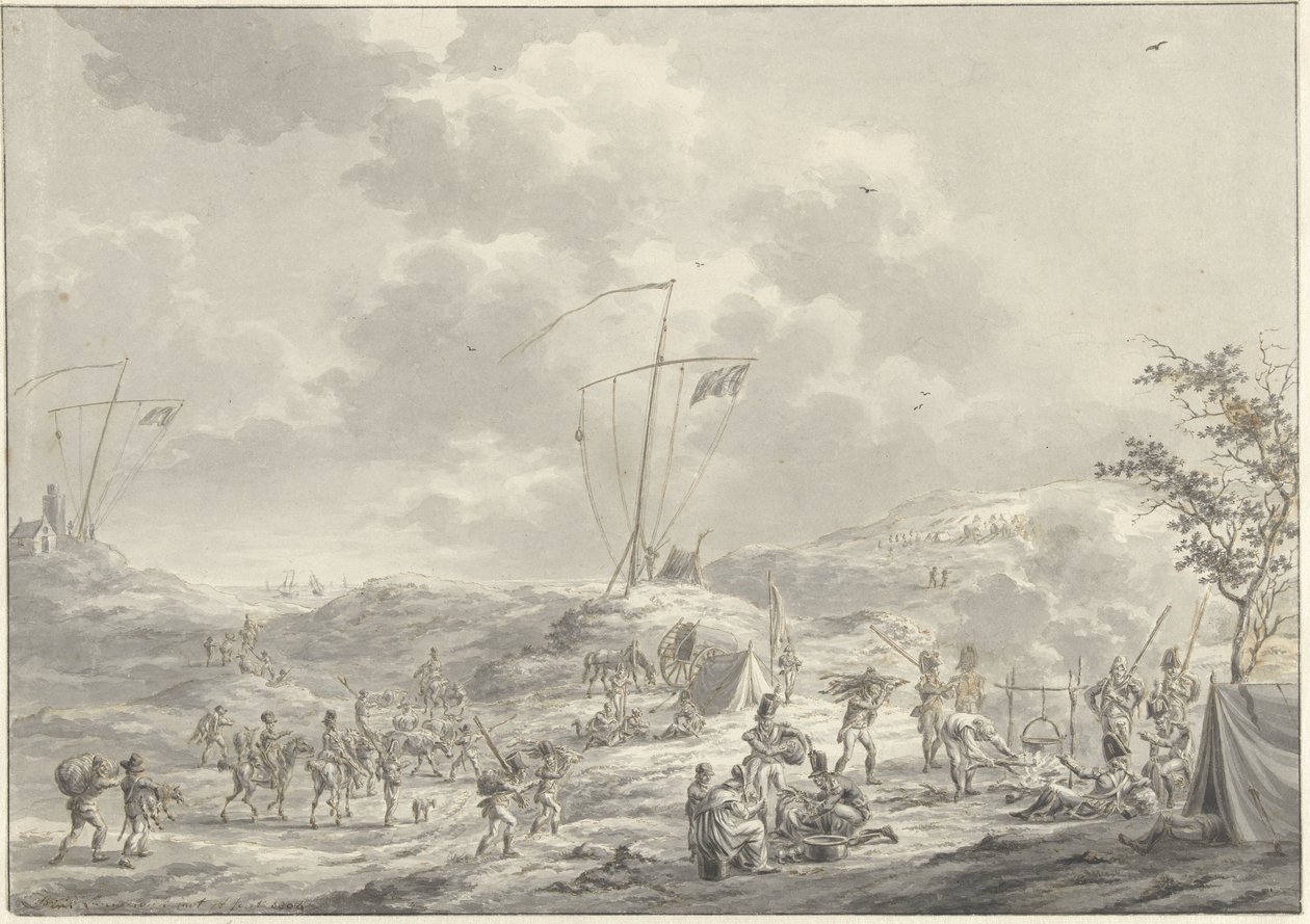 Den russiske hærens leir ved Callantsoog i 1799 av Dirk Langendijk