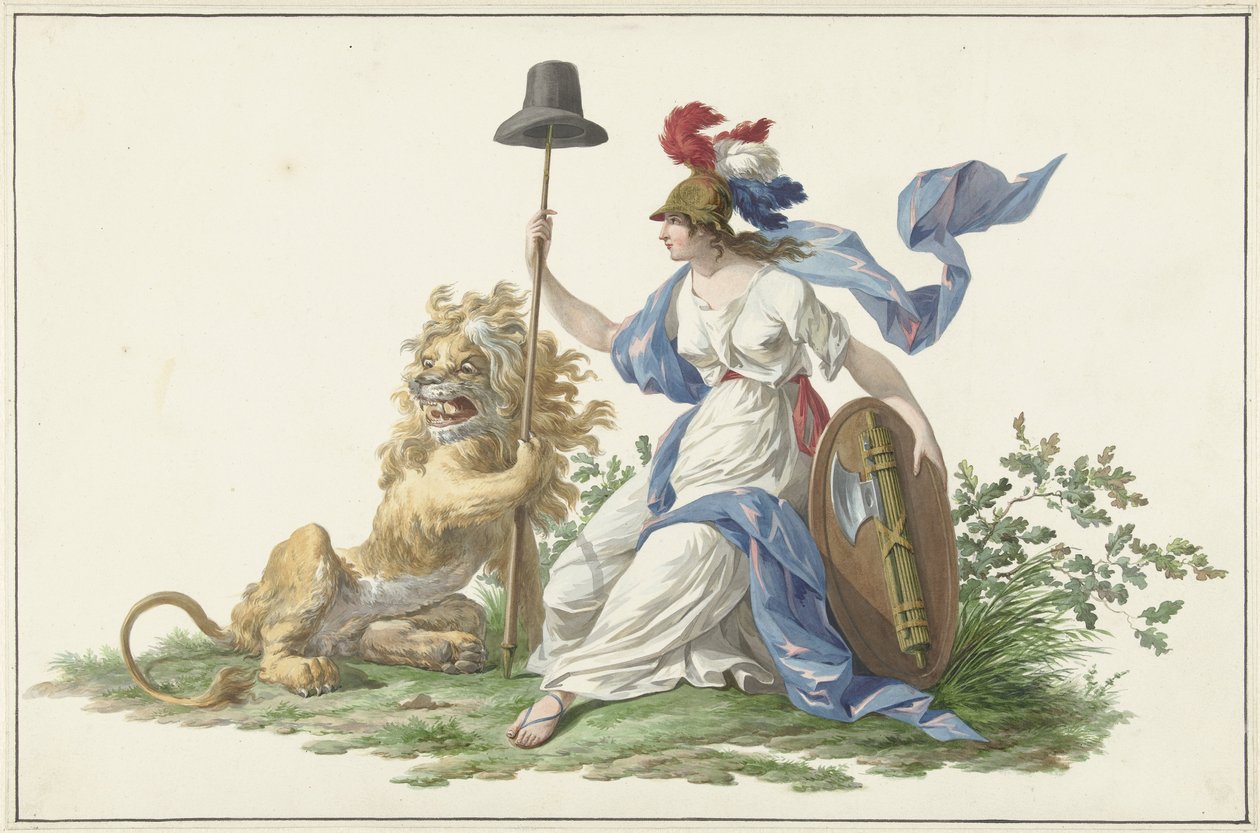 Modell for flagget til den bataviske marinen, 1796 av Dirk Langendijk