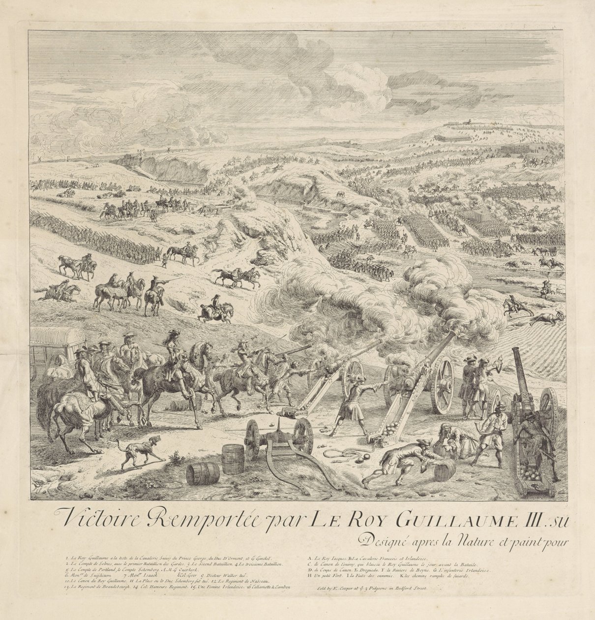 Slaget ved Drogheda på Boyne, 1. juli 1690 (venstre side) av Dirk Maas