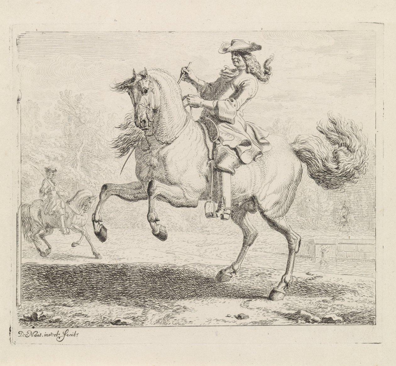 Stigende hest med rytter Manege (serietittel) av Dirk Maas