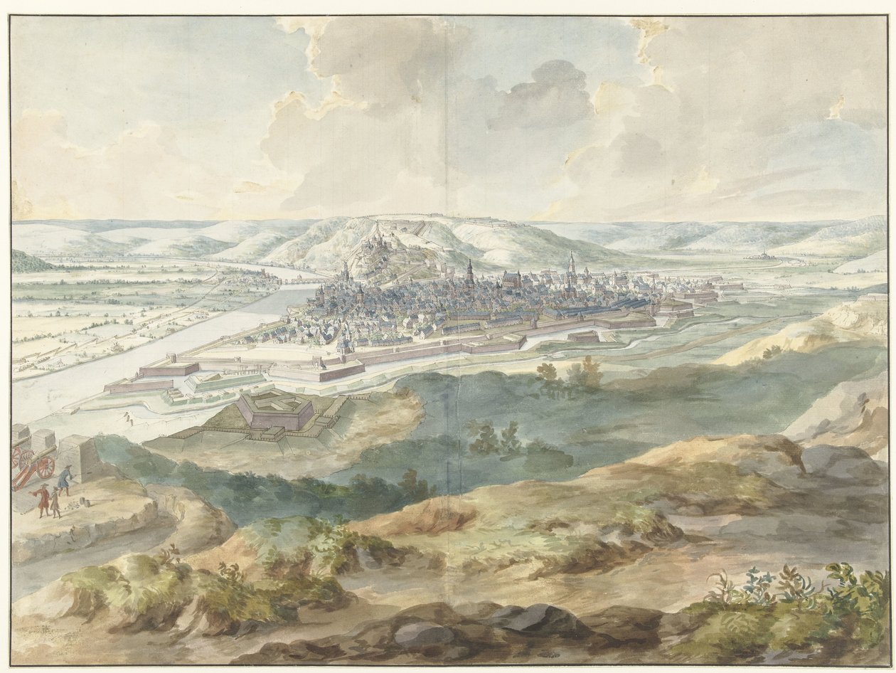Utsikt over Namur fra øst under beleiringen av 1695 av Dirk Maas