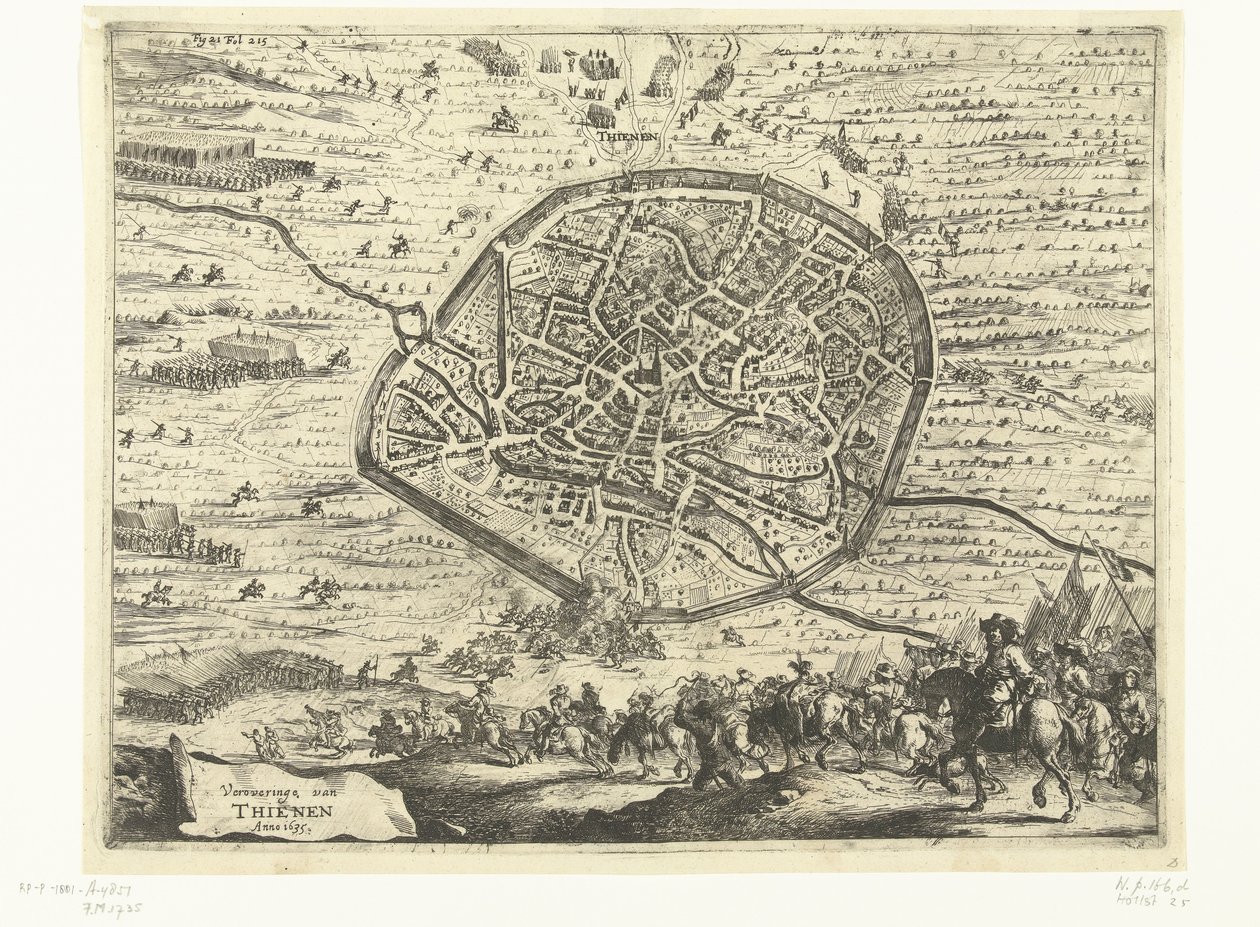 Erobringen av Tienen, 1635 Erobringen av Thienen Anno 1635 (tittel på objekt) av Dirk Stoop