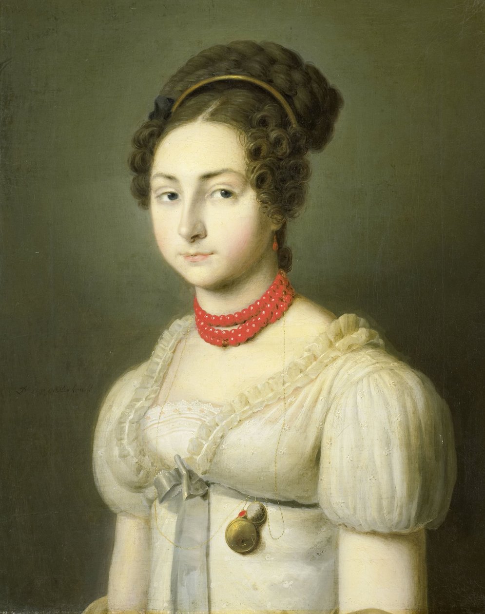 Portrett av Jacoba van Wessem, kone til Lord Stumphius, borgmester i Beverwijk av Dirk van Oosterhoudt