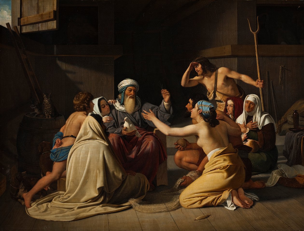 Noah og familien hans i Arken, 1835. av Ditlev Blunck
