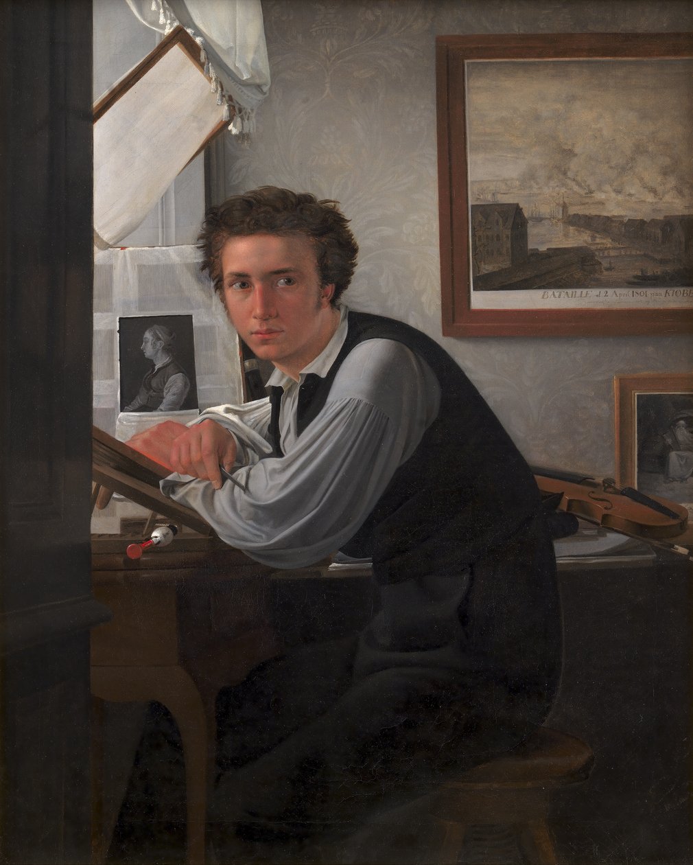 Portrett av kobberstikkeren Carl Edvard Sonne av Ditlev Blunck
