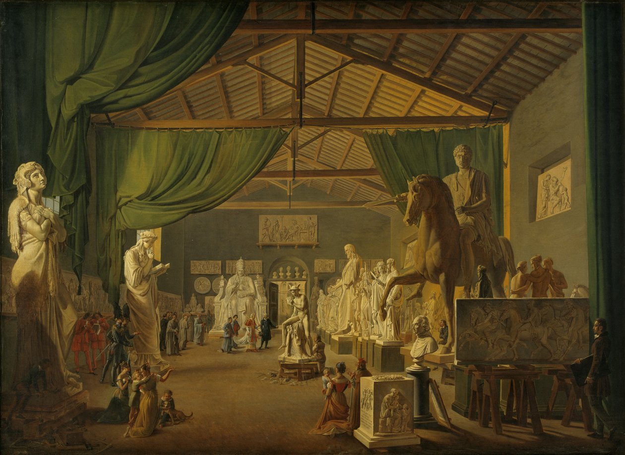 Pave Leo XII besøker Thorvaldsens studioer på Piazza Barberini, 18. oktober av Ditlev Martens