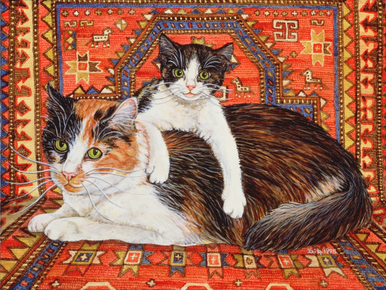 Kit-Cat-Carpet, 1995 (akryl på panel) av Ditz