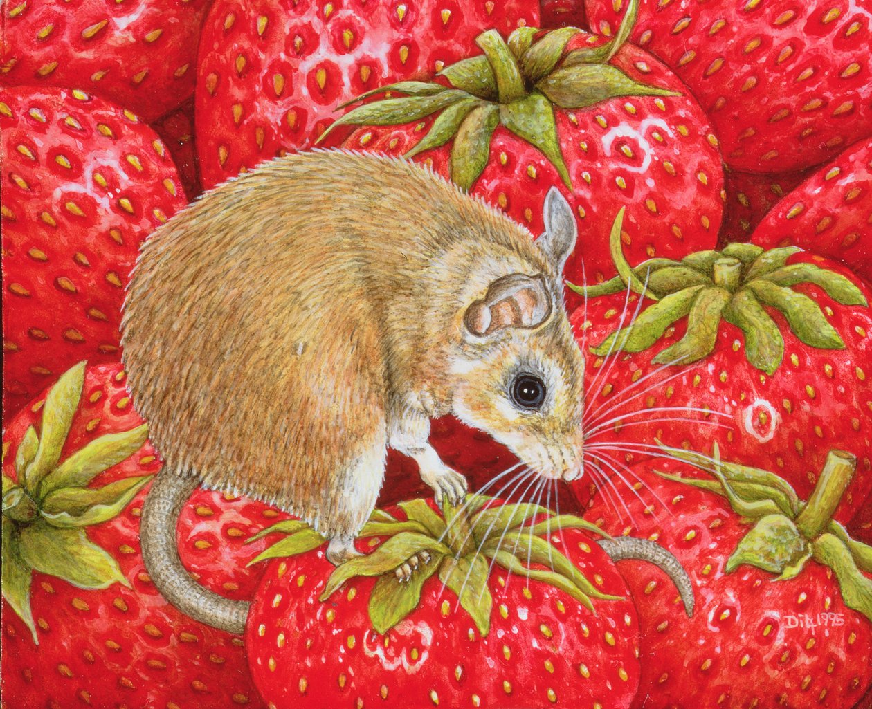 Strawberry-Mouse, 1995 (akryl på panel) av Ditz