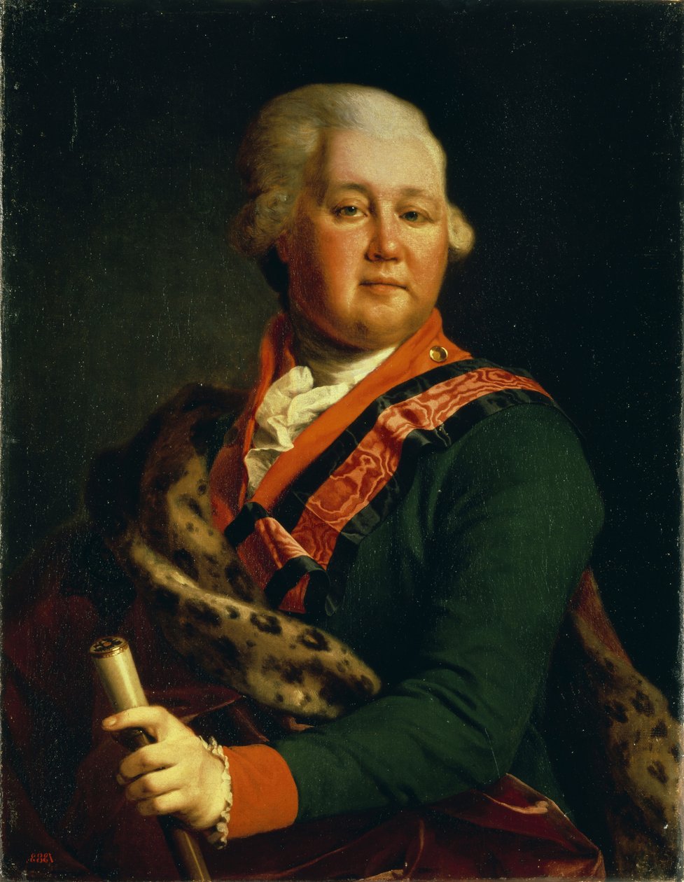 Portrett av grev Valentin Platonovich Ivanovich Musin-Pushkin 1735-1804, slutten av 1780-tallet av Dmitri Grigorievich Levitsky