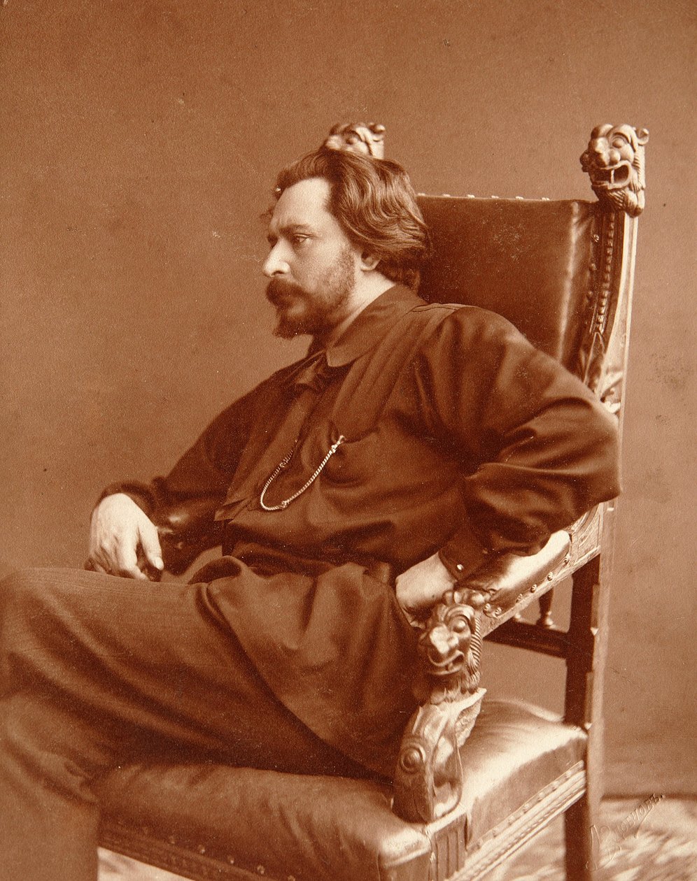 Portrett av forfatteren Leonid Nikolaievich Andreyev (Leonid Andreiev) (1871-1919). Silver Gelatin Photography av Dmitri Spiridonovich Zdobnov (slutten av 1800-tallet) av Dmitri Spiridonovich Zdobnov