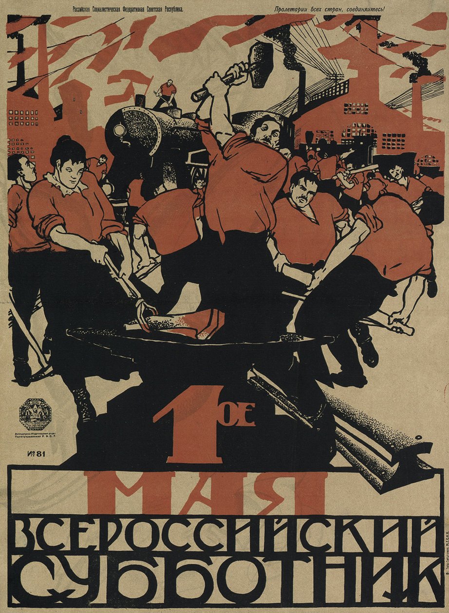 1. mai er den all-russiske subbotniken, 1920 av Dmitriy Stakhievich Moor
