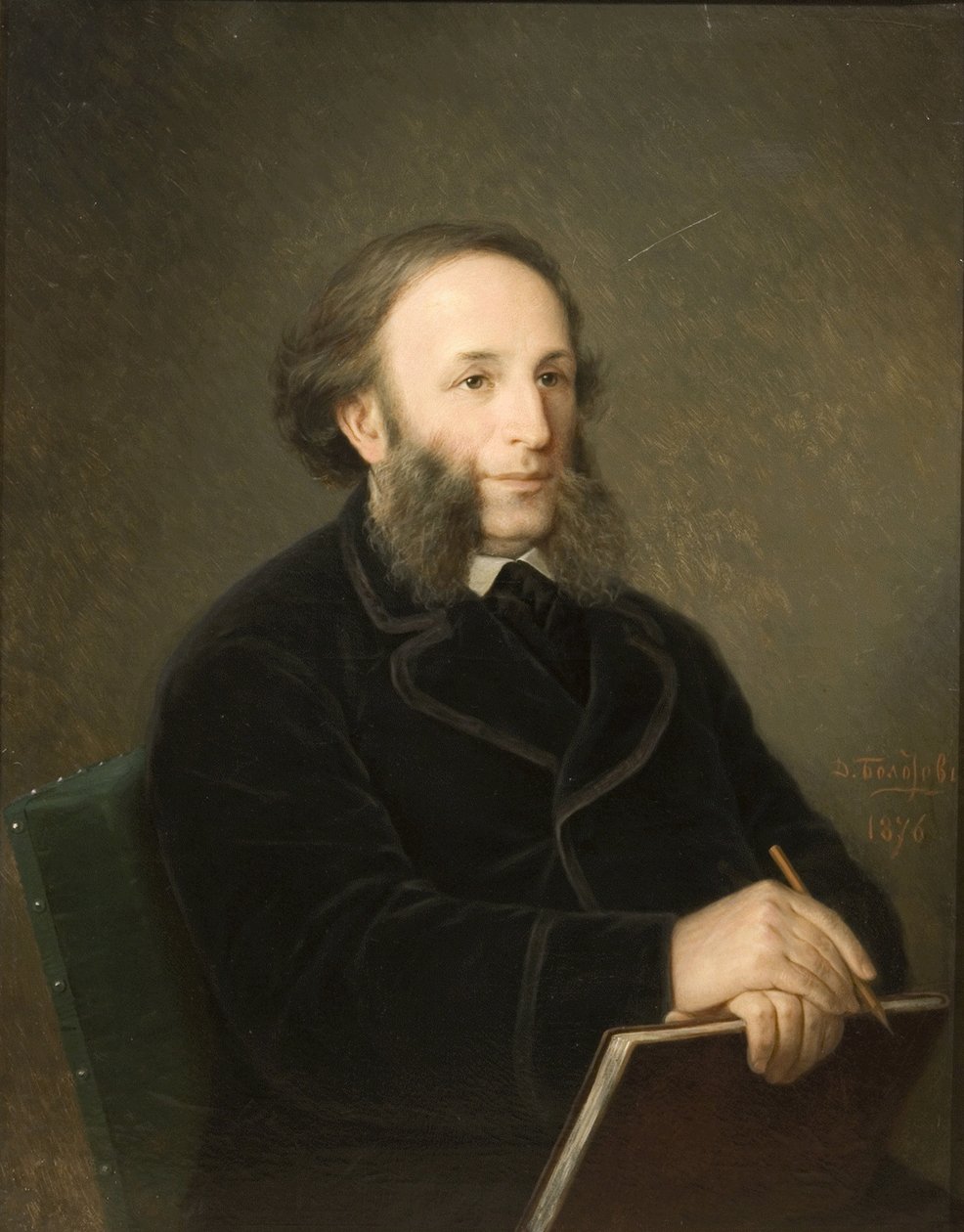 Portrett av kunstneren Ivan Aivazovsky 1817-1900, 1879 av Dmitry Mikhaylovich Bolotov