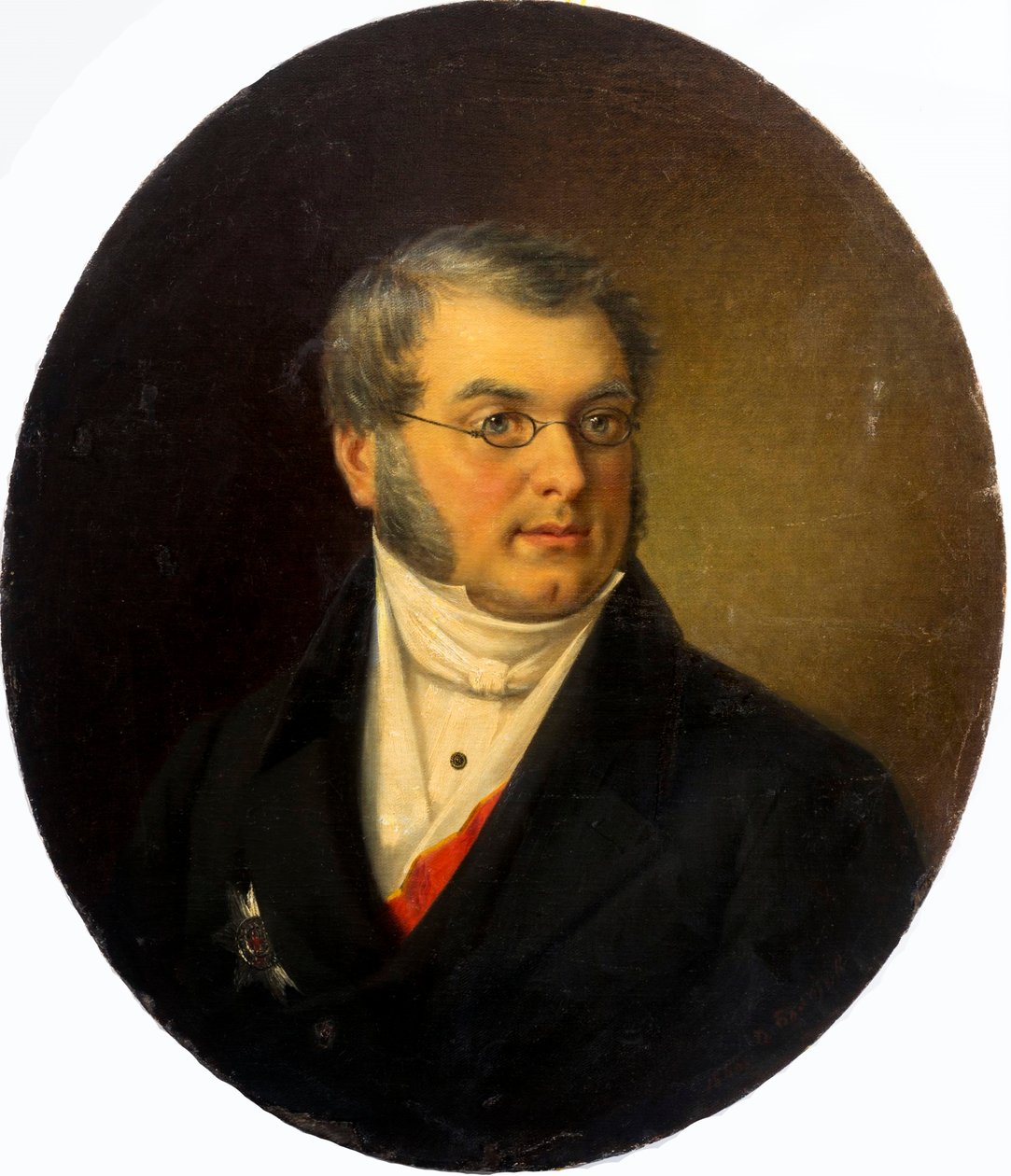 Portrett av forfatteren Mikhail Nikolaevich Zagoskin 1789-1852, 1868. av Dmitry Mikhaylovich Bolotov