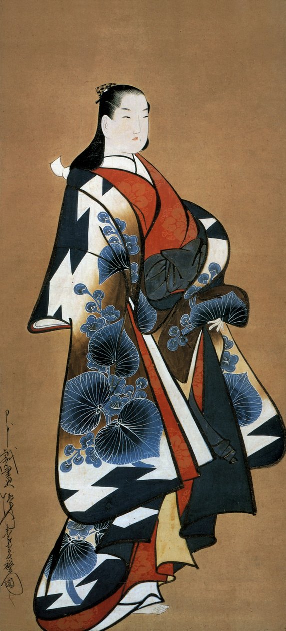 Japansk kurtisane, ca. 1705–1715 (blekk på silke) av Dohan Kaigetsudo