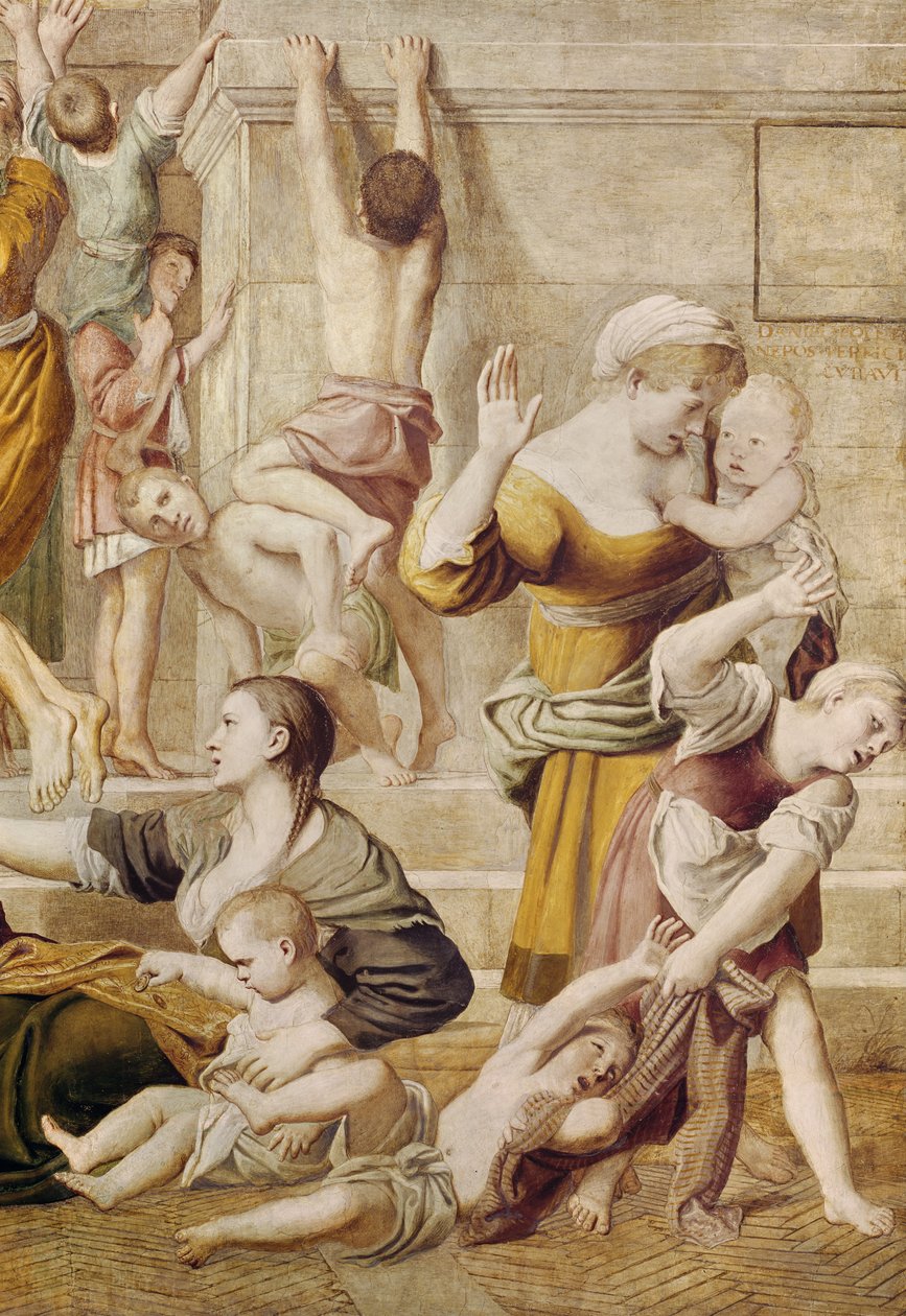 Detalj av St. Cecilia som distribuerer almisser, ca. 1612-15 (detalj av 438850) av Domenichino