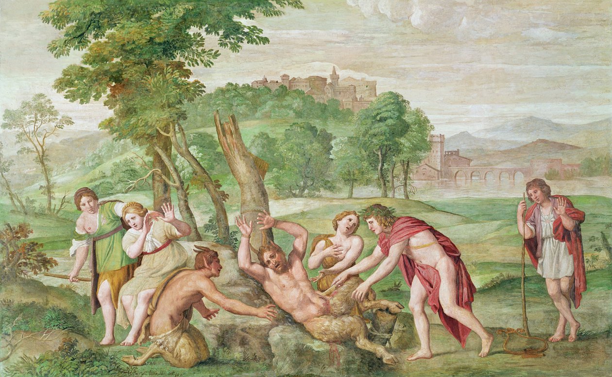 The Flaying of Marsyas, ca. 1616-18 (freskomaleri på lerret) av Domenichino