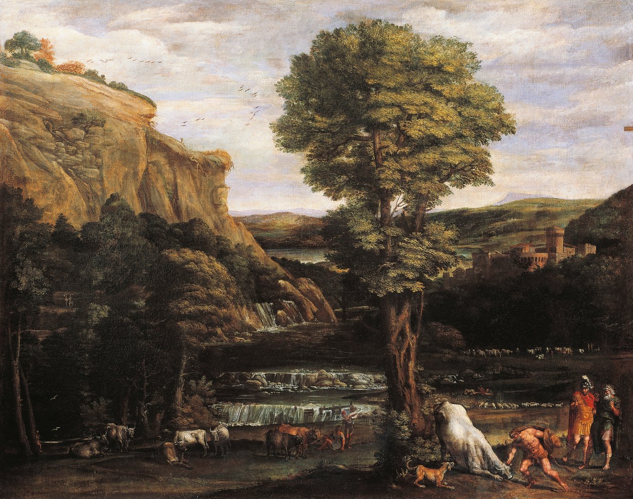 Landskap med Hercules som kjempet mot Achelous endret seg til okse av Domenichino (1581 1641)