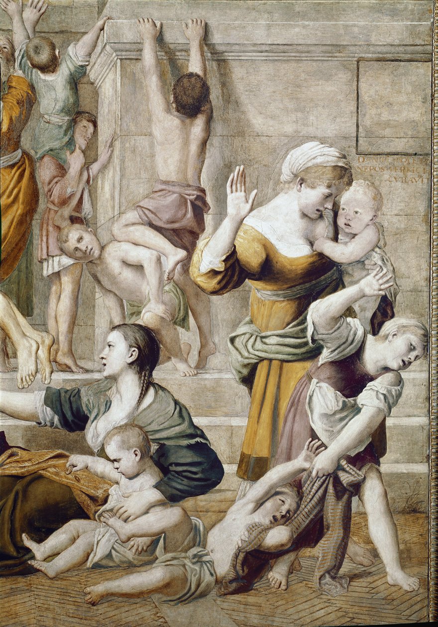 Story of St. Cecilia: Aumone of St. Cecilia, detalj (Fresco av Domenichino