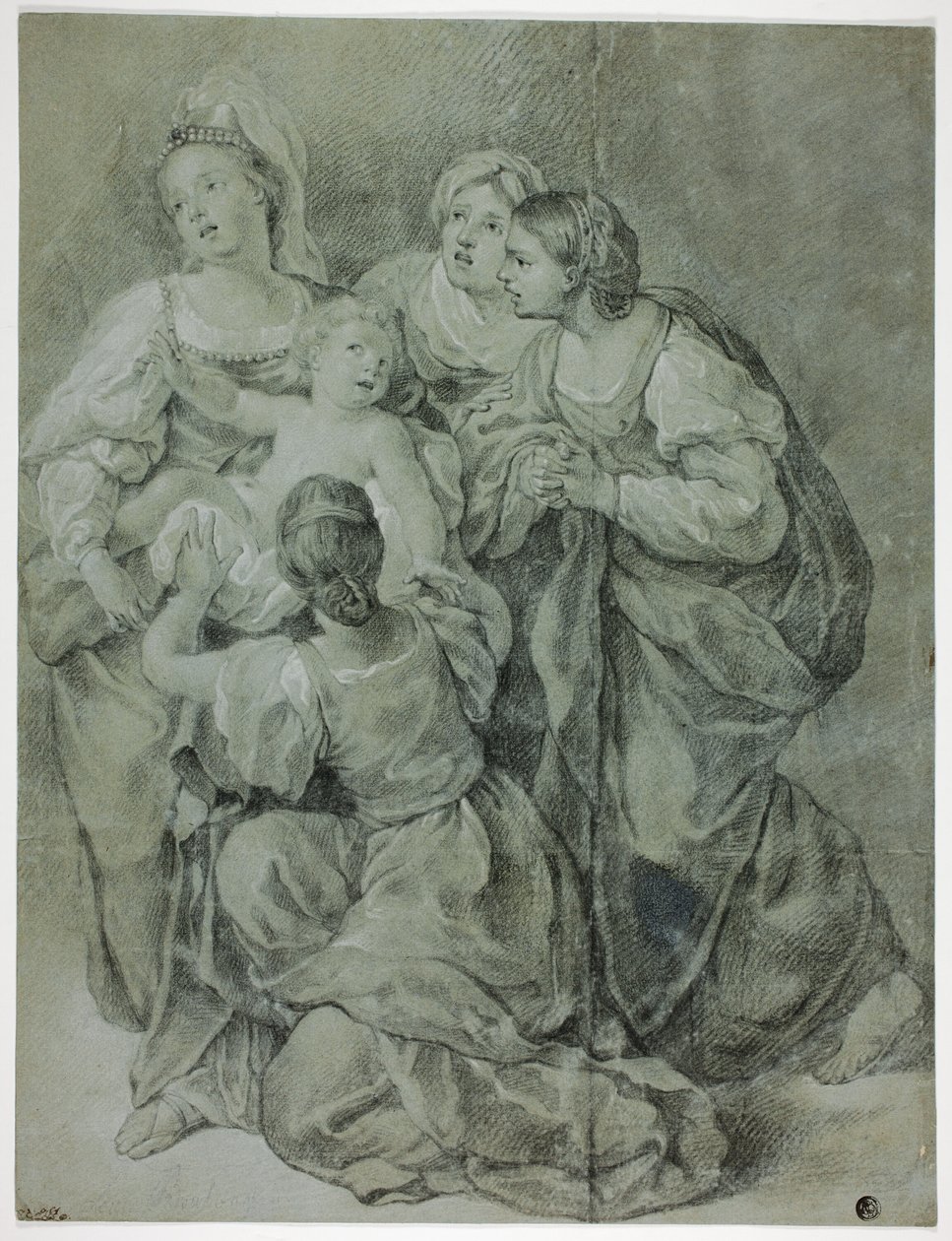 Gruppe på fire kvinner og barn av Domenichino