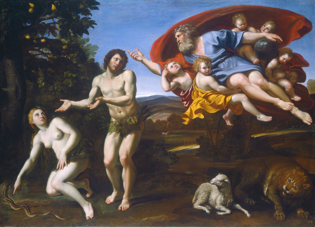 Irettesettelsen av Adam og Eva av Domenichino