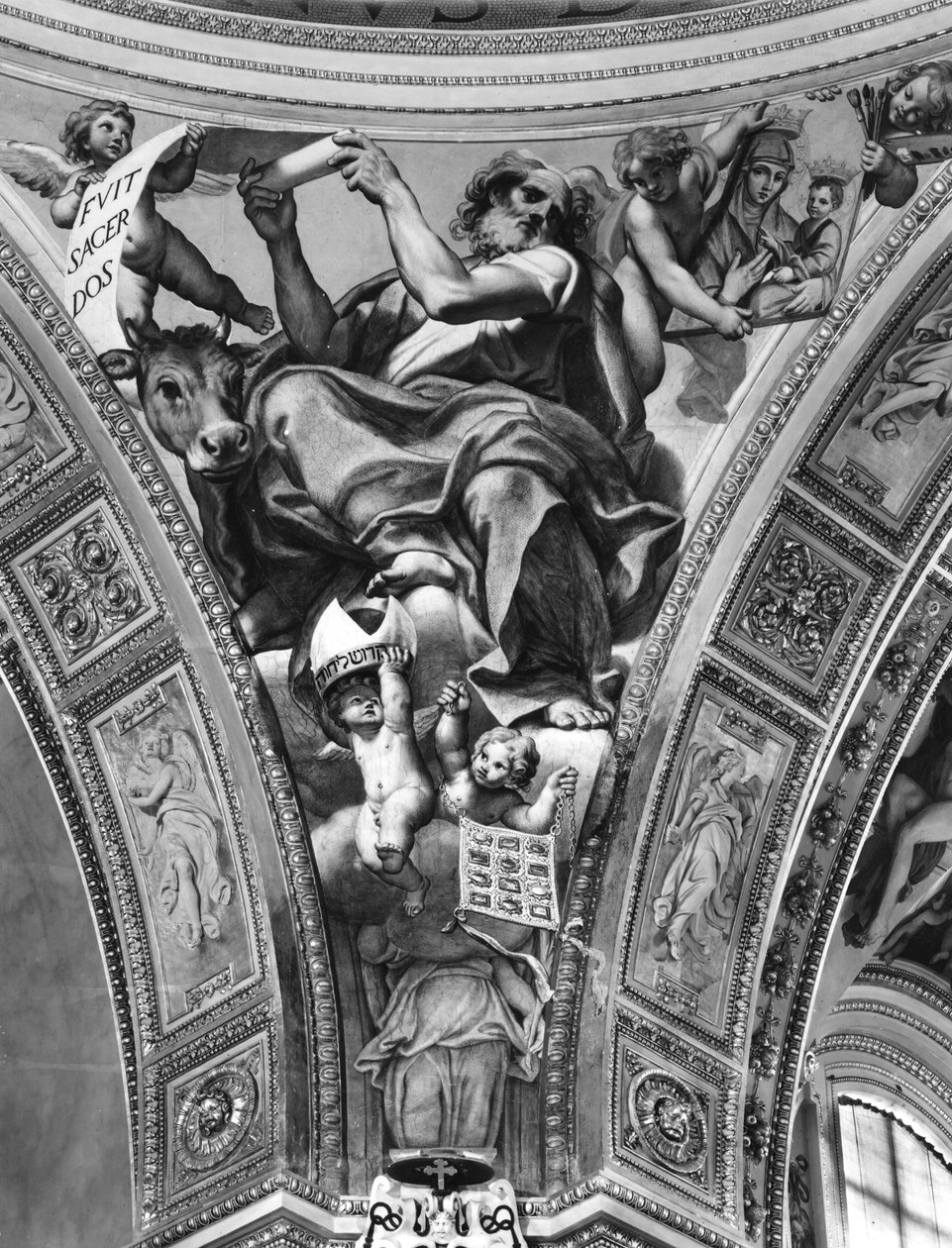 St. Luke, hengende fra kuppelen, 1623 av Domenichino