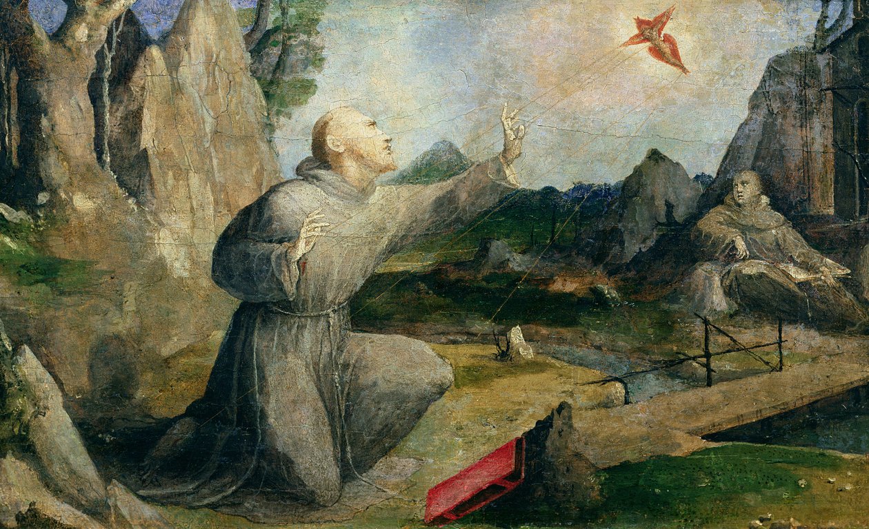 St. Frans av Assisi mottar Stigmata, 1537 av Domenico di Pace Beccafumi  