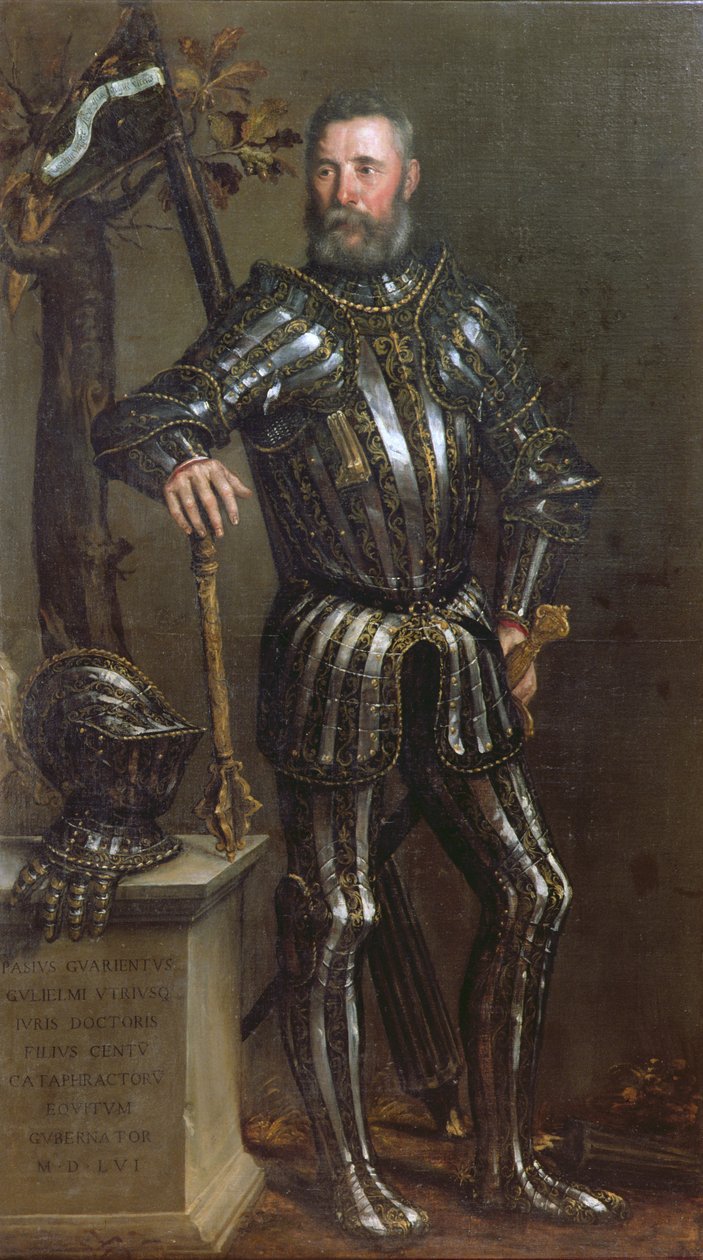 Portrett av Pase Guarienti (1500-c.63), venetiansk ridder og adel av Domenico Brusasorci