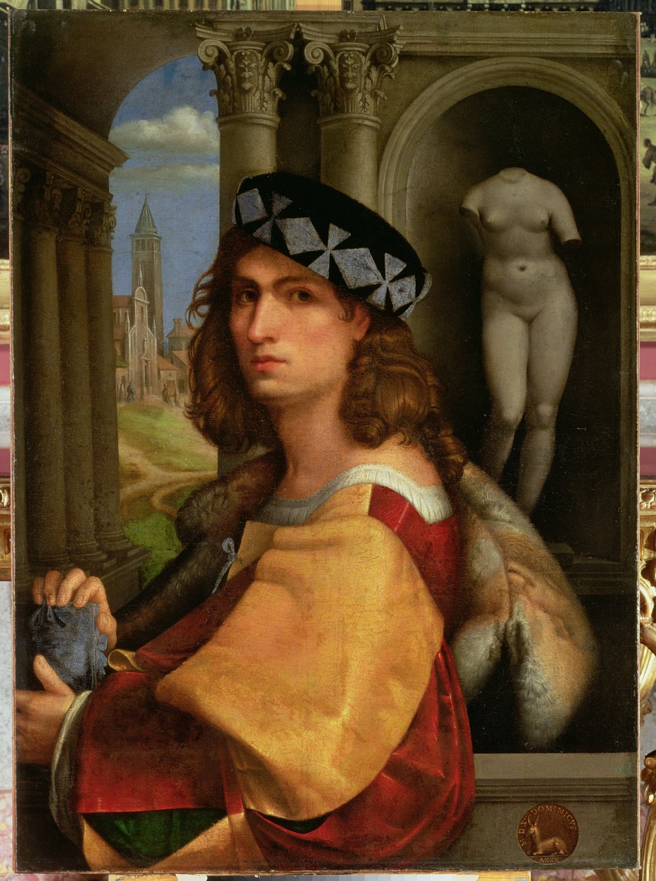 Portrett av en gentleman, 1512 av Domenico Capriolo