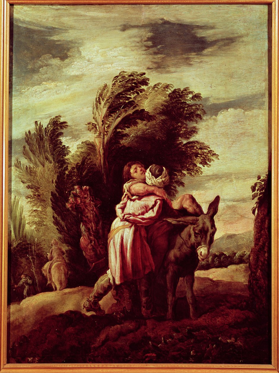 Lignelsen om den barmhjertige samaritan av Domenico Fetti or Feti