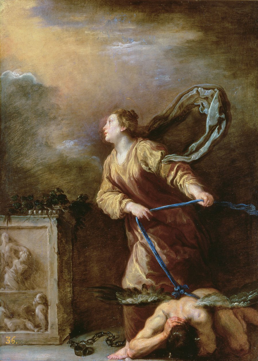 St. Margaret av Cortona overvinner djevelen av Domenico Fetti or Feti