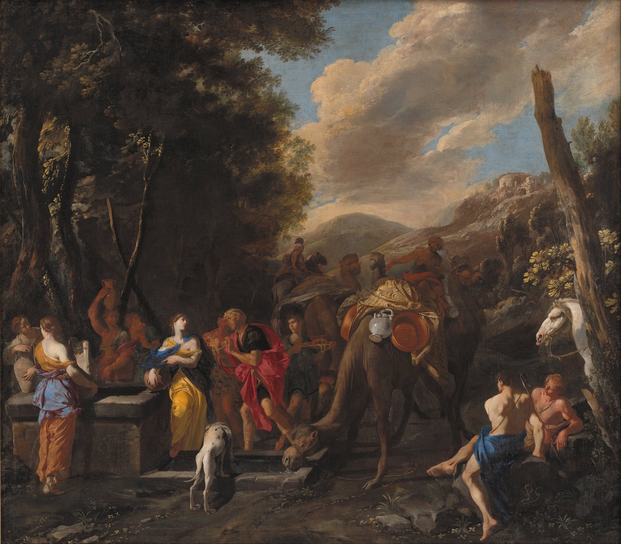 Rebecca og Eliezer ved brønnen av Domenico Gargiulo