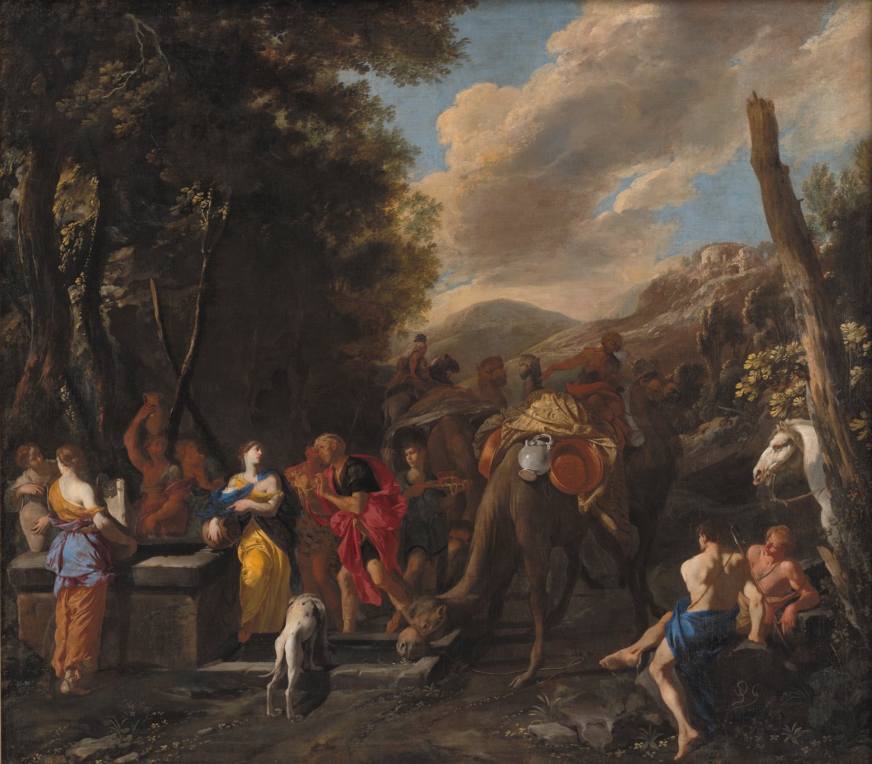 Rebekka og Eliezer ved brønnen av Domenico Gargiulo